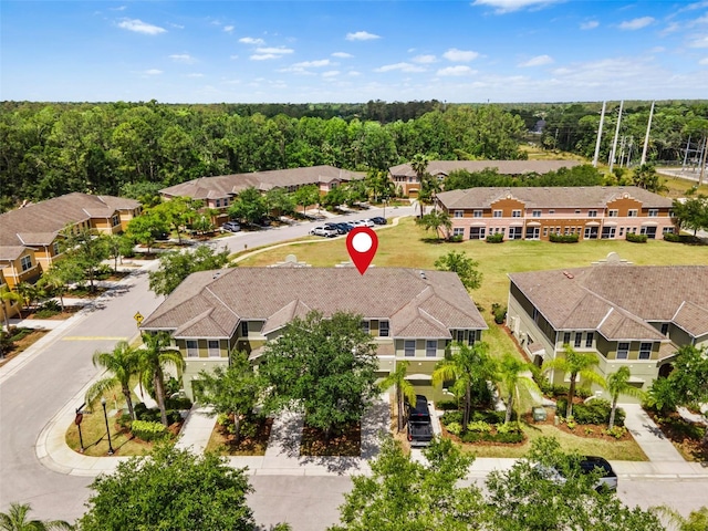 aerial view featuring a residential view