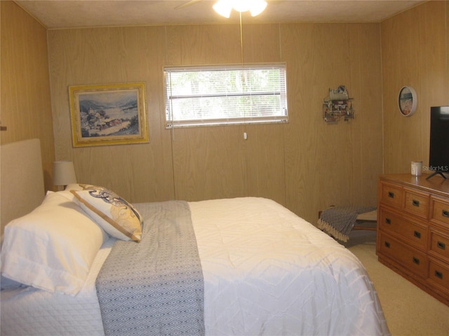 7026 Lenape Cir, New Port Richey, FL 34653 - carpeted bedroom with wooden walls