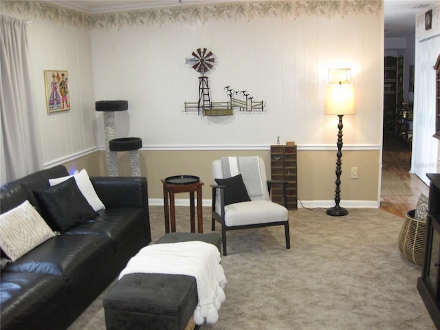 7026 Lenape Cir, New Port Richey, FL 34653 - living room with baseboards and carpet