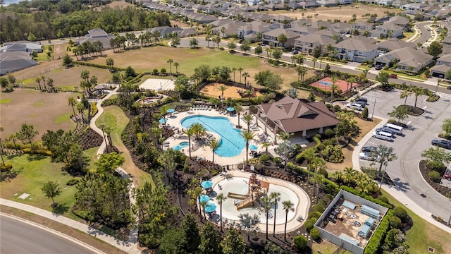 bird's eye view with a residential view