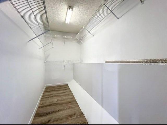 spacious closet with wood finished floors
