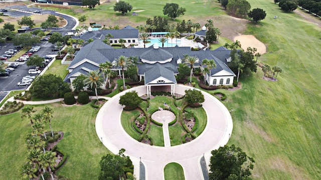 bird's eye view of a golf club