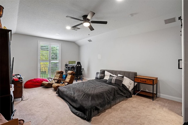 5108 Sailwind Cir, Orlando, FL 32810 - carpeted bedroom featuring vaulted ceiling, baseboards, and a ceiling fan