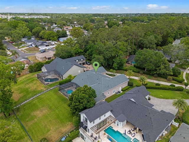 5108 Sailwind Cir, Orlando, FL 32810 - aerial perspective of suburban area featuring a pool area