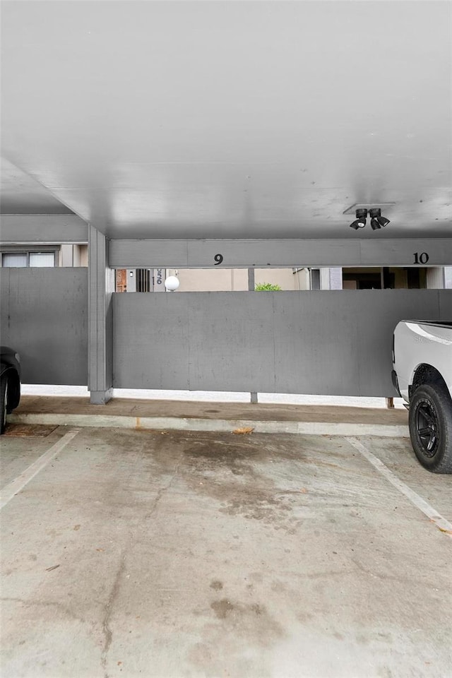 view of parking garage