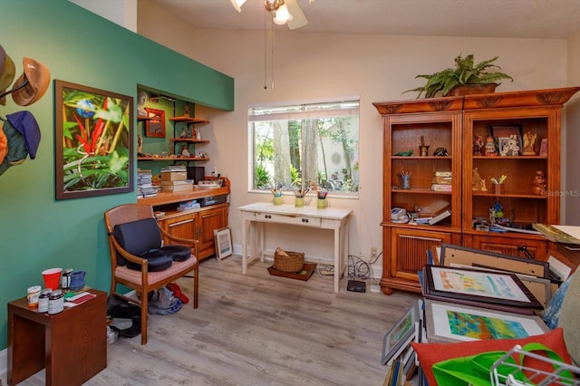 617 Red Oak Cir Unit 121, Altamonte Springs, FL 32701 - office area with a ceiling fan and wood finished floors