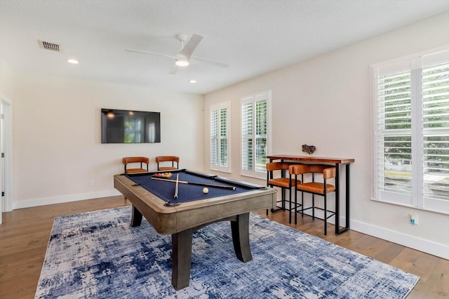 1831 Mizell Ave, Winter Park, FL 32789 - playroom featuring plenty of natural light, pool table, a ceiling fan, baseboards, and recessed lighting