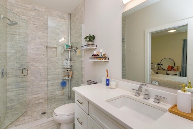 1831 Mizell Ave, Winter Park, FL 32789 - bathroom featuring a stall shower, toilet, and vanity