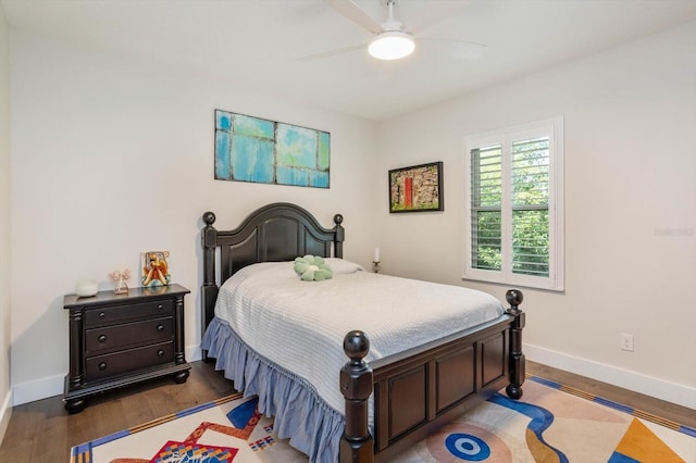 1831 Mizell Ave, Winter Park, FL 32789 - bedroom with baseboards, wood finished floors, and a ceiling fan