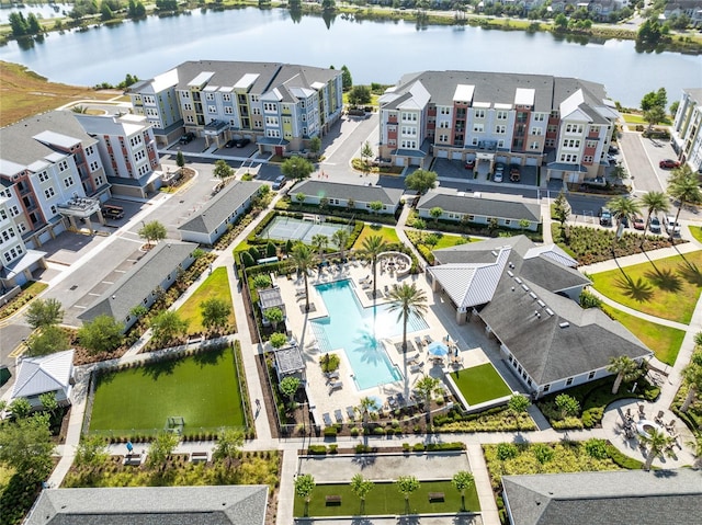 7565 Laureate Blvd Unit 3408, Orlando, FL 32827 - bird's eye view of a pool area and a nearby body of water