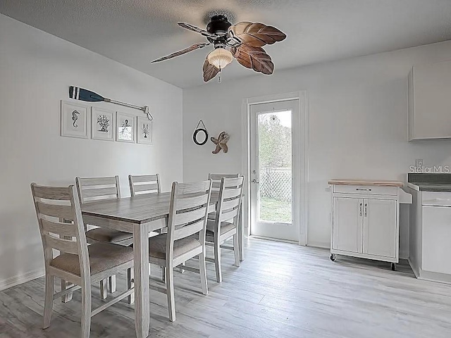 1707 E Schwartz Blvd, Lady Lake, FL 32159 - dining space featuring ceiling fan, light wood-style floors, and baseboards