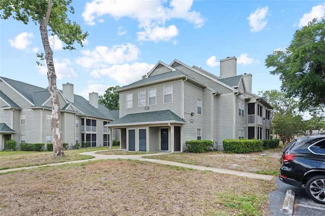 exterior space with a chimney