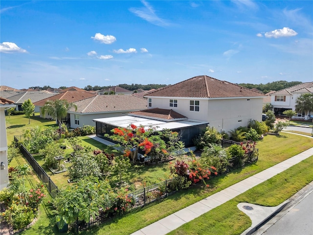 aerial perspective of suburban area