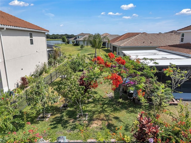 view of yard featuring a water view