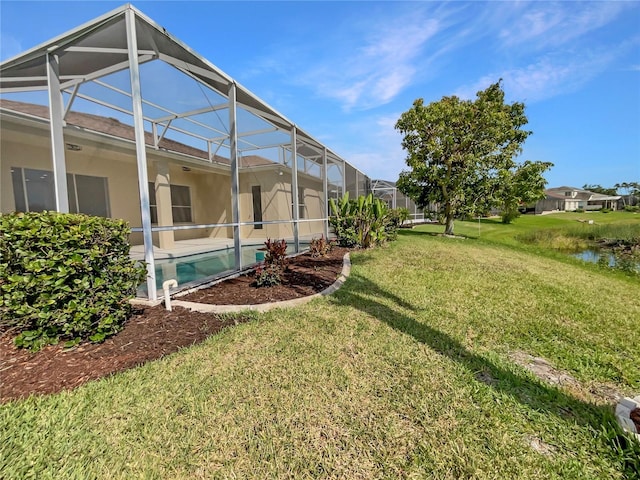 5154 51st Ln W, Bradenton, FL 34210 - view of yard featuring a lanai and an outdoor pool