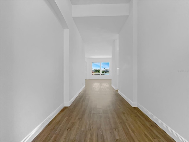 5154 51st Ln W, Bradenton, FL 34210 - corridor featuring wood finished floors, baseboards, and arched walkways