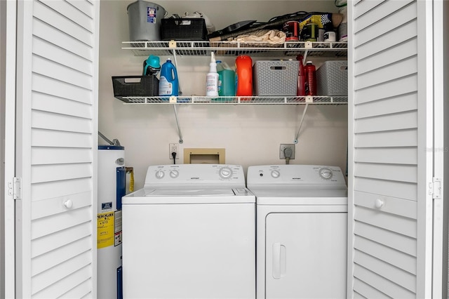 1348 Myerlee Gardens Ave, Fort Myers, FL 33919 - washroom with electric water heater and washer and dryer