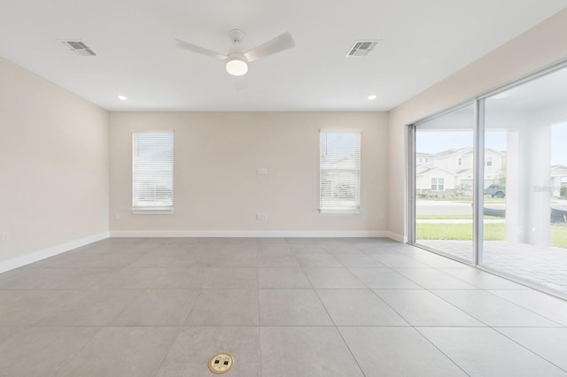 13187 Telsen St Unit 38, Winter Garden, FL 34787 - empty room with light tile patterned flooring, a ceiling fan, and recessed lighting