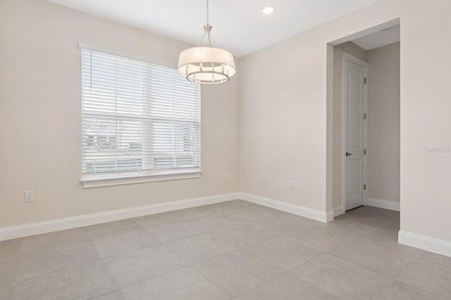 13187 Telsen St Unit 38, Winter Garden, FL 34787 - unfurnished room featuring a chandelier, light tile patterned flooring, and recessed lighting