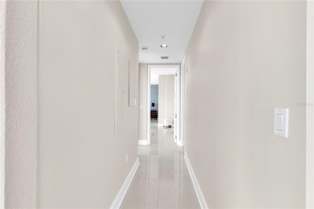 150 E Robinson St Unit 2002, Orlando, FL 32801 - corridor with light tile patterned floors, baseboards, and recessed lighting