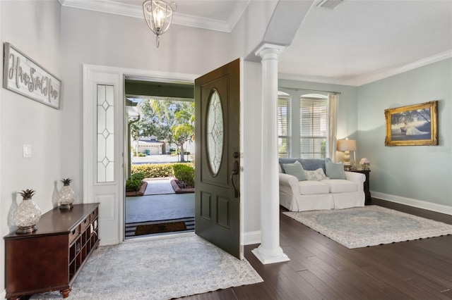 2842 Balforn Tower, Winter Garden, FL 34787 - entrance foyer with baseboards, ornate columns, and plenty of natural light