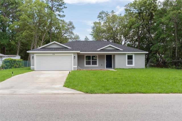 274 W Bolero Pl, Citrus Springs, FL 34434 - single story home featuring stucco siding, an attached garage, a shingled roof, and concrete driveway