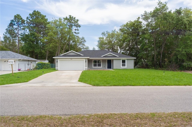 274 W Bolero Pl, Citrus Springs, FL 34434 - ranch-style house featuring a garage, driveway, and stucco siding