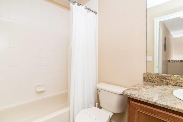 3643 Calabria Ave, Davenport, FL 33897 - bathroom with toilet, shower / tub combo with curtain, and vanity