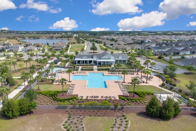 3017 Ambersweet Pl, Clermont, FL 34711 - aerial view of residential area with a pool and a large body of water
