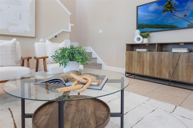 14244 Walcott Ave, Orlando, FL 32827 - living area with stairway and tile patterned flooring