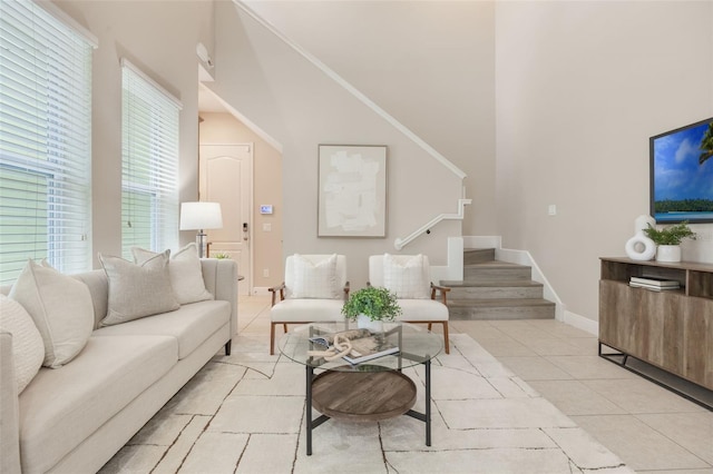 14244 Walcott Ave, Orlando, FL 32827 - living room with stairway and light tile patterned floors