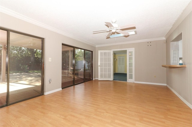 4141 Fallwood Cir, Orlando, FL 32812 - empty room featuring wood finished floors, ceiling fan, ornamental molding, and baseboards