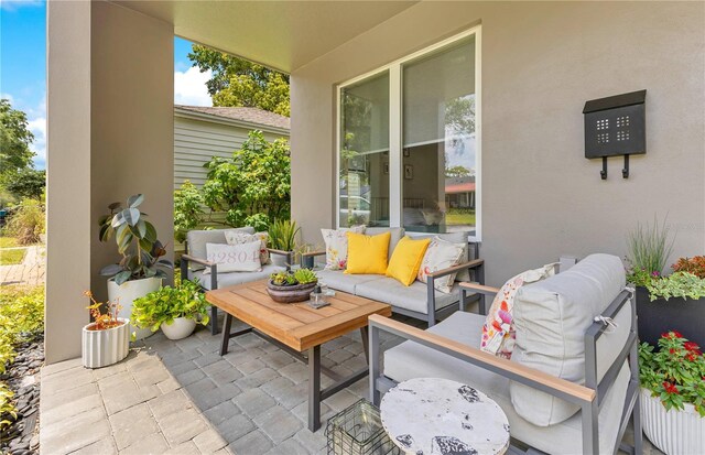 view of patio / terrace featuring an outdoor living space