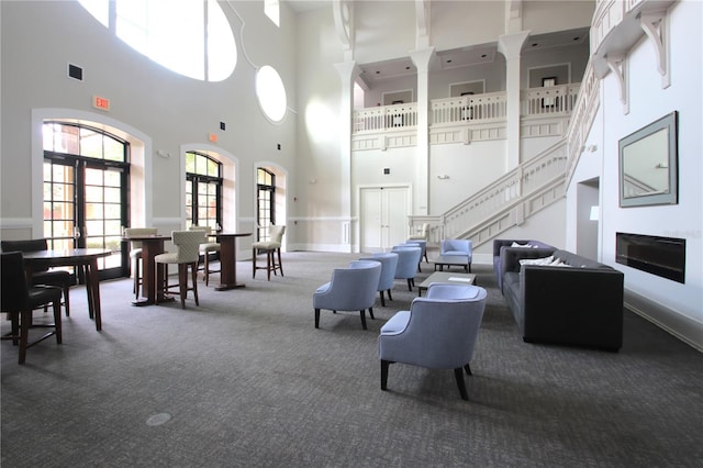 lobby with stairway and visible vents