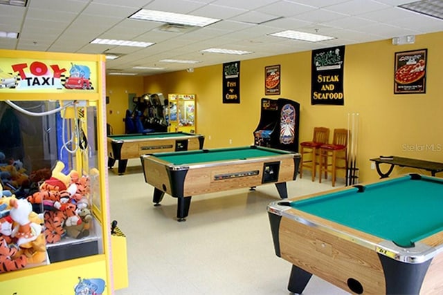 8112 Poinciana Blvd Unit 1502, Orlando, FL 32821 - playroom featuring billiards, a drop ceiling, and tile patterned floors