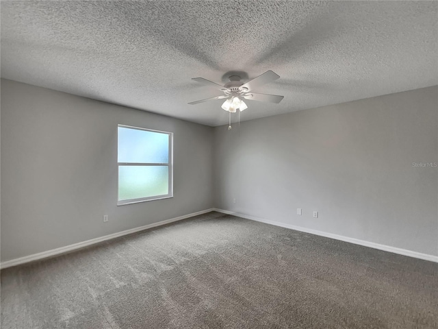 2708 La Posada Dr, The Villages, FL 32162 - carpeted empty room with baseboards, ceiling fan, and a textured ceiling