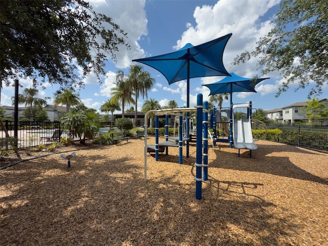 communal playground with fence