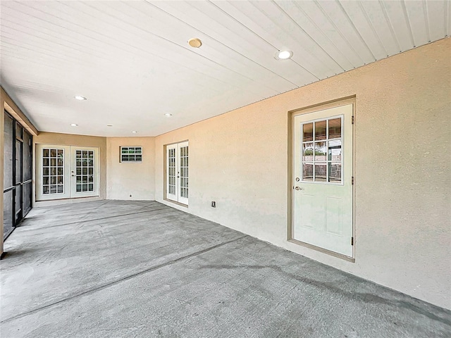 view of patio / terrace featuring french doors