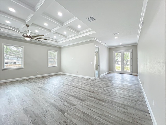278 Acorn Dr, Longwood, FL 32750 - unfurnished room with ornamental molding, light wood-type flooring, a ceiling fan, and recessed lighting