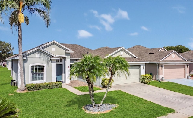 2975 White Cedar Cir, Kissimmee, FL 34741 - single story home with stucco siding, an attached garage, concrete driveway, and a front yard