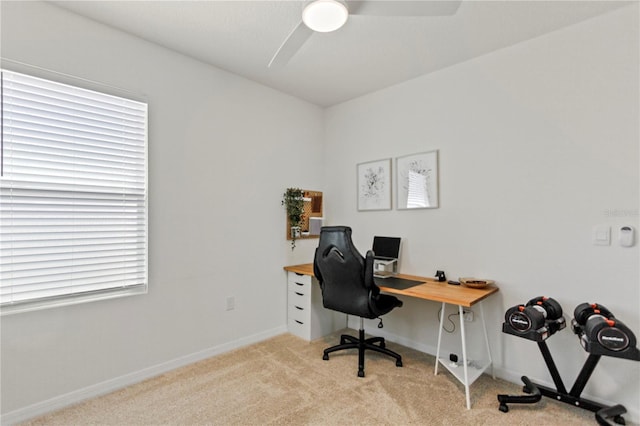 1975 Cacutta Way, Kissimmee, FL 34744 - office featuring light carpet, ceiling fan, and baseboards