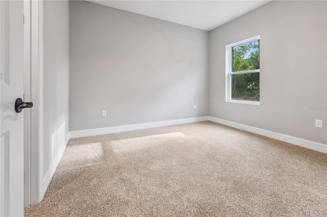 carpeted empty room featuring baseboards