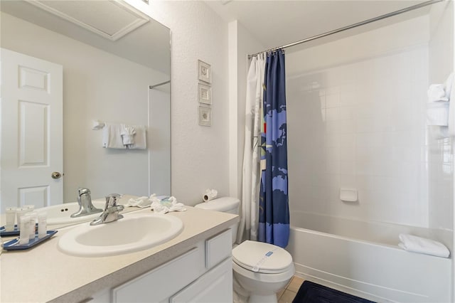 7663 Fitzclarence St, Kissimmee, FL 34747 - full bath with toilet, shower / bath combination with curtain, vanity, and tile patterned flooring