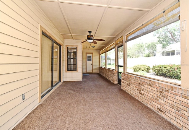 view of patio with a ceiling fan