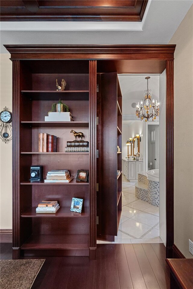 5909 Oxford Moor Blvd, Windermere, FL 34786 - detailed view of a chandelier and wood finished floors