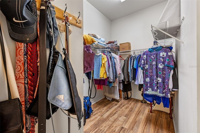 spacious closet featuring wood finished floors