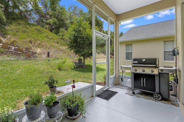 view of sunroom