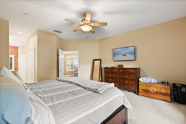1428 Lucky Pennie Way, Apopka, FL 32712 - bedroom featuring light colored carpet, a closet, and a ceiling fan