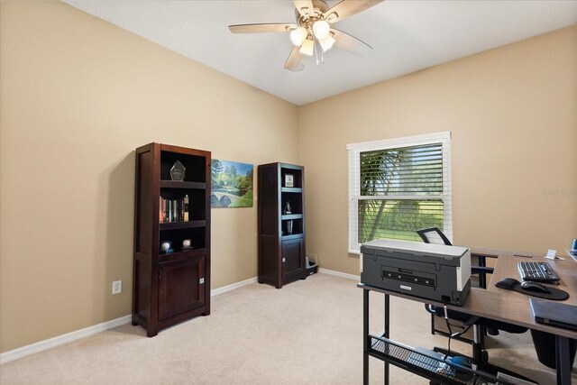 1428 Lucky Pennie Way, Apopka, FL 32712 - office space with ceiling fan, light carpet, and baseboards