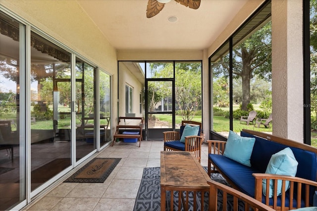 1428 Lucky Pennie Way, Apopka, FL 32712 - sunroom / solarium with a ceiling fan, outdoor lounge area, and french doors